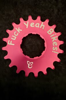 Limited Edition "Fuck Yeah Bikes!" and "Fuck Ice." cog pre-order open until March 1, 2026 shipping by April 1, 2026